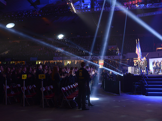 By Thursday night of the 2015 National FFA Convention, over 60,000 members, advisors and guests had descended upon Louisville, Ky. (DTN/The Progressive Farmer photo by Virginia Harris)
